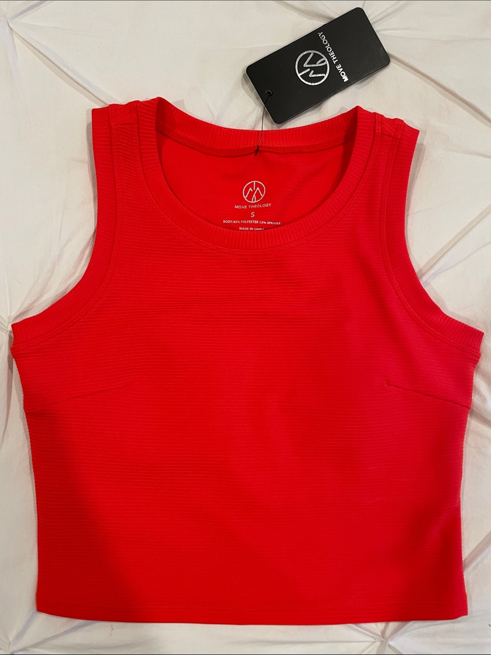 Move Theology Dark Orange Cut-Out Contour Tank Top
